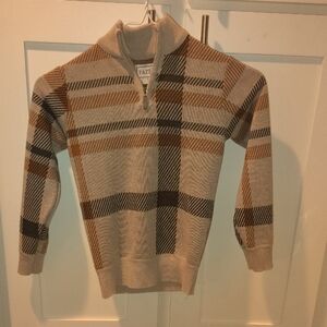 Kids' Plaid Sweater - Beige and Brown